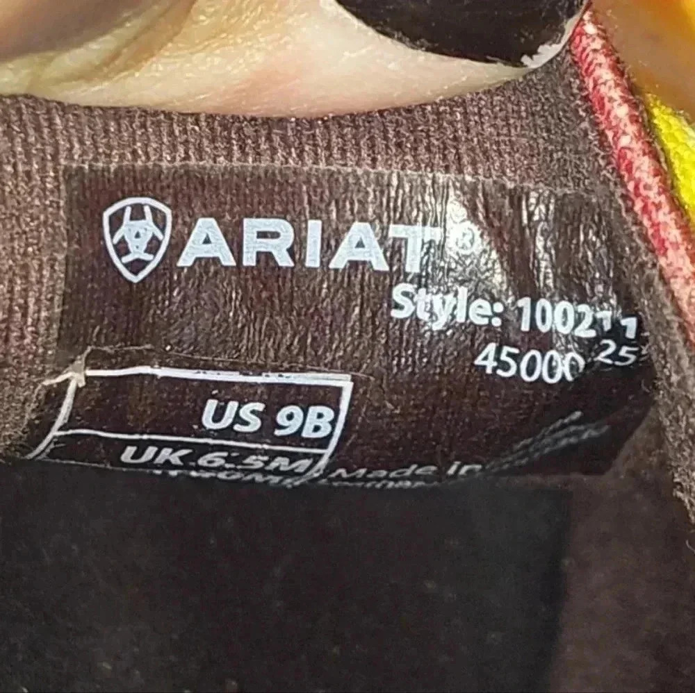 Ariat Womens Serape Cruiser Loafer Shoes Brown Suede Slip On Stripe Aztec 9 B - Picture 9 of 9